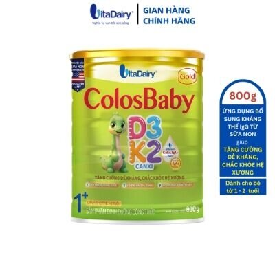 Sữa bột Colosbaby D3K2 1+ 800g tăng sức đề kháng, phát triển chiều cao. Có mã QR tích điểm. Date luôn mới