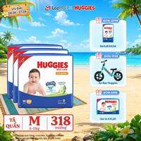 [Chỉ 25-29.06 GIẢM THÊM 90K]  Combo 3 Gói Tã/bỉm quần HUGGIES SKINCARE MEGA JUMBO size M106 miếng/ M102+4 miếng