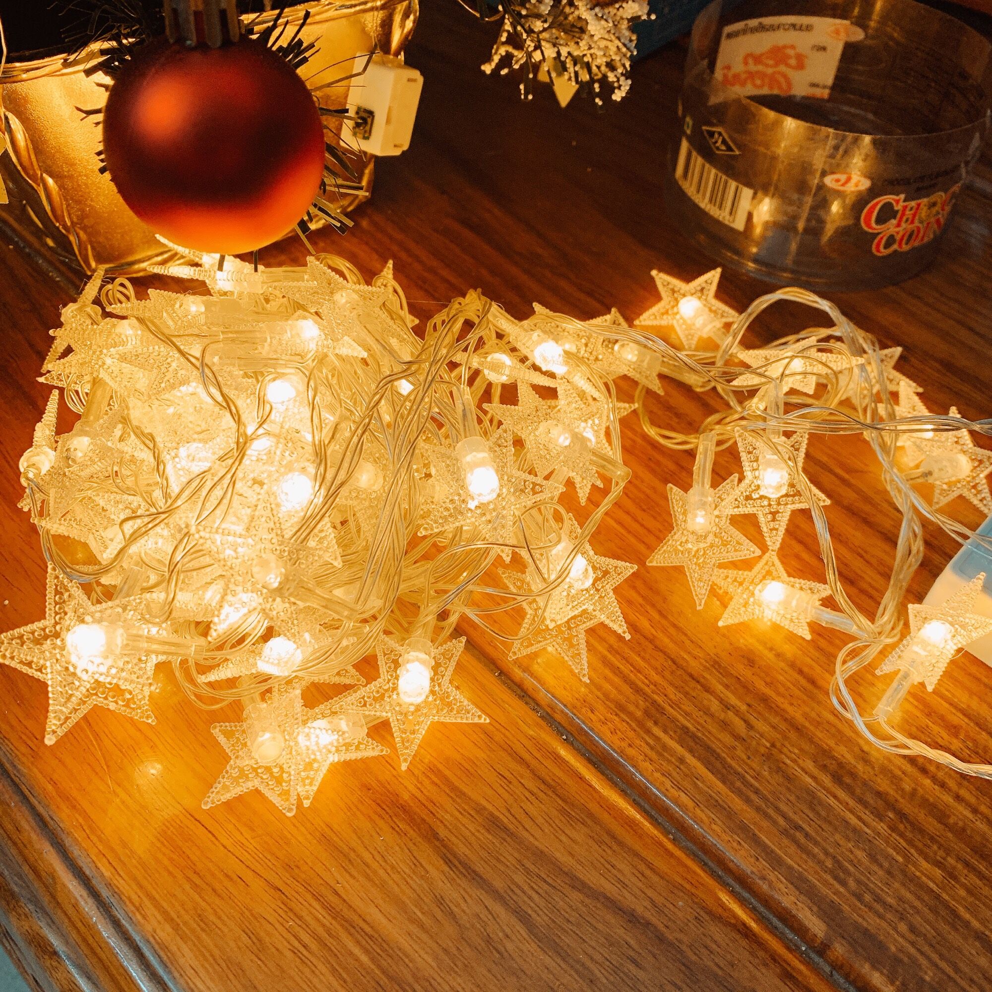 Đèn led ngôi sao cắm điện 80 bóng ngôi sao trang trí Noel huydecor