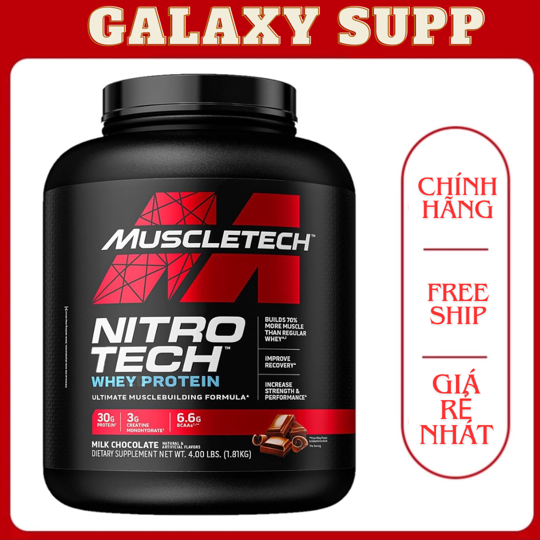 Muscletech Nitro Tech Whey Protein Tăng Cơ Tinh Khiết 4lbs