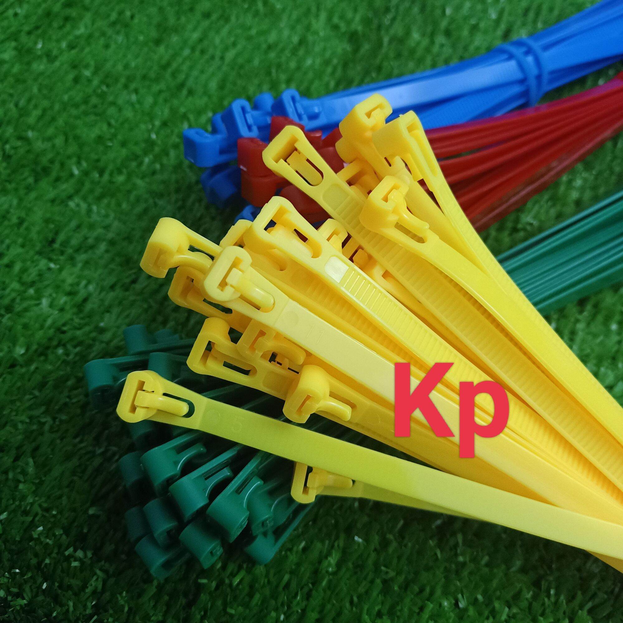 1 Bịch 25 sợi dây thít nhựa dây rút tháo mở dùng được nhiều lần 4 màu 8x300