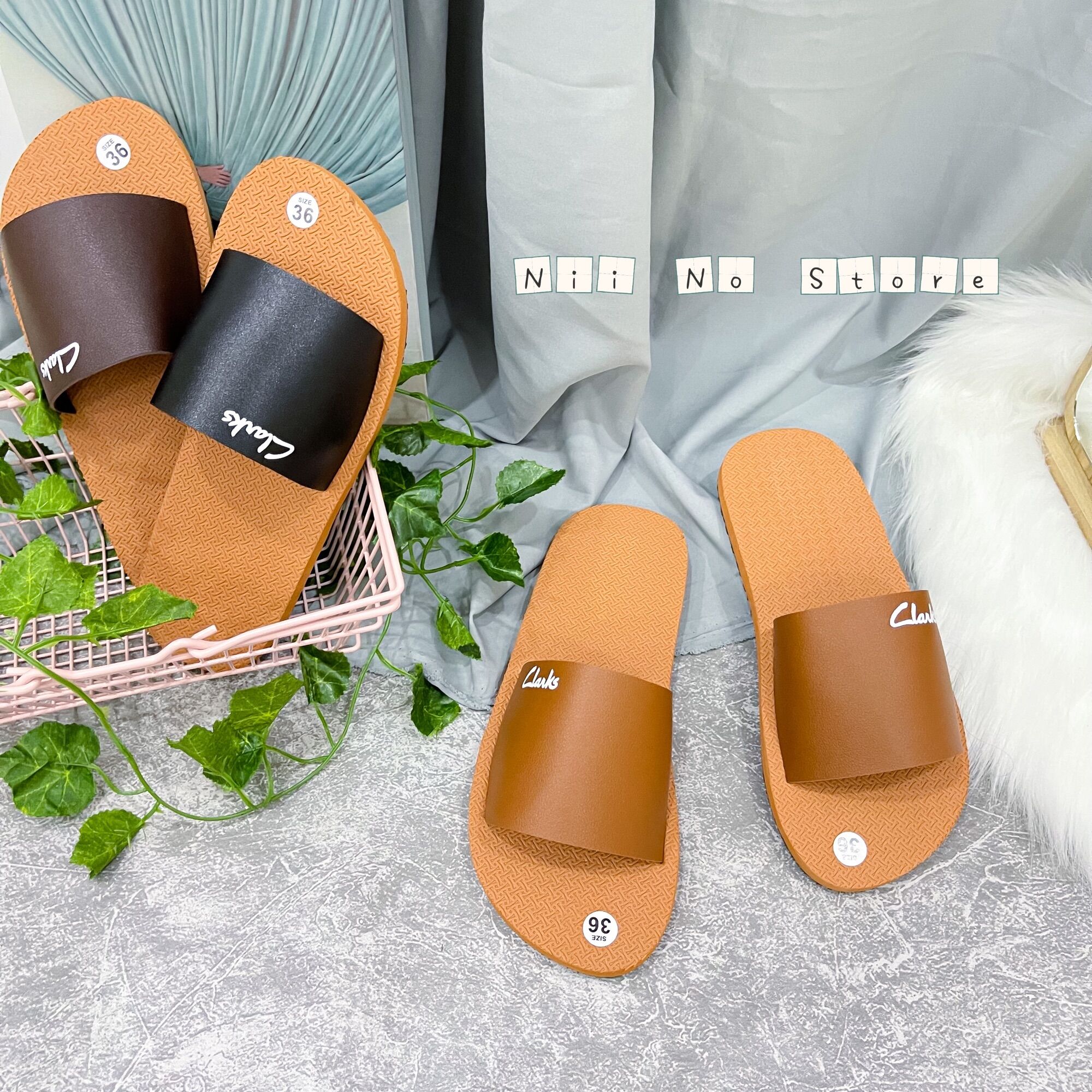 Dép xốp ngang quai da