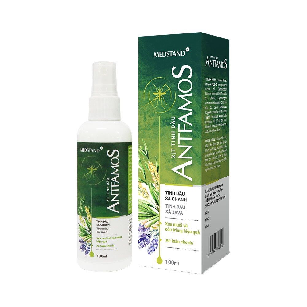 Tinh dầu Antafmos - Tinh dầu chanh sả làm dịu vết muỗi, côn trùng cắn,.. (Chai xịt 100ml)