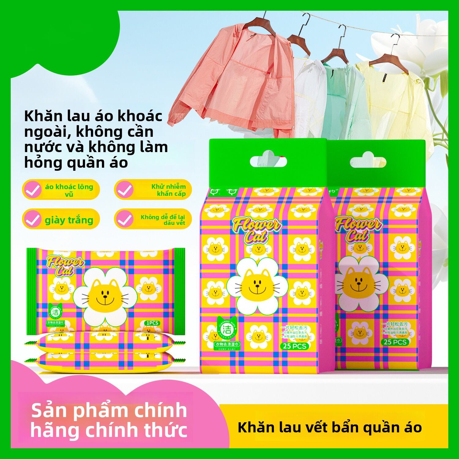 JIFANPAUL | Waterless Strong Stain Remover Wipes for Down Jackets Giá 63,000 Đồng*Miễn phí vận chuyển