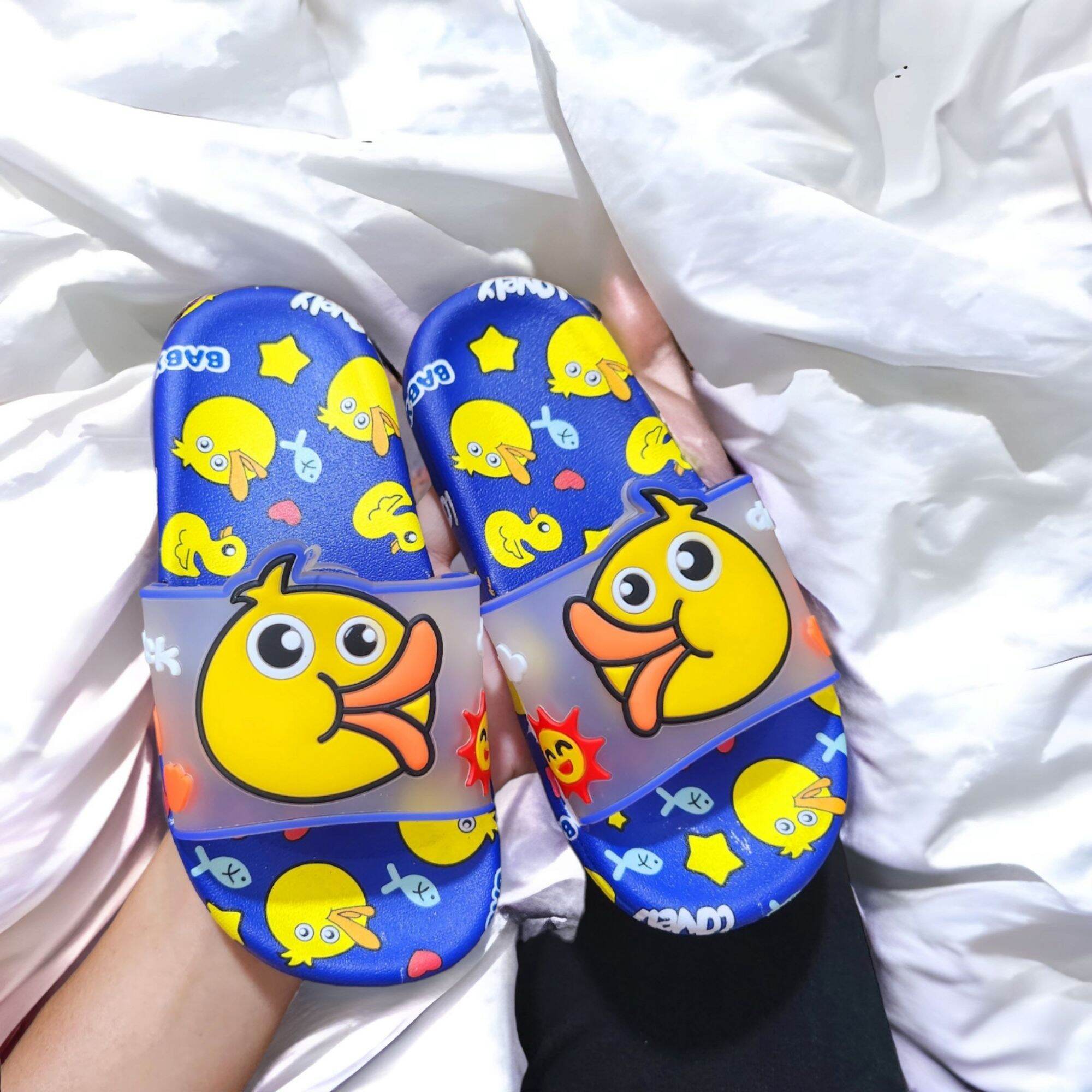 Dép lê quai ngang hình vịt mỏ dài cho bé trai bé gái chất cao su siêu mềm
