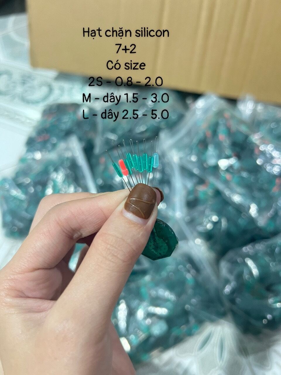 Combo 5c,10c Hạt Chặn Phao Silicon Cao Cấp
