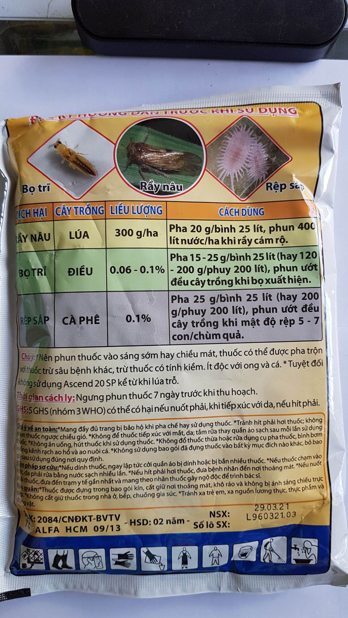 Thuốc trừ rầy, rệp, bọ trĩ ASCEND 100gr
