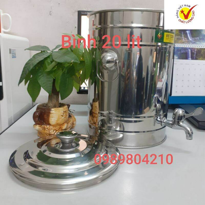 Bình đựng nước inox cao cấp sus 304 size 20 lit (có vòi inox)