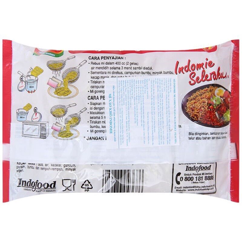 2 GÓI MÌ XÀO KHÔ INDOMIE