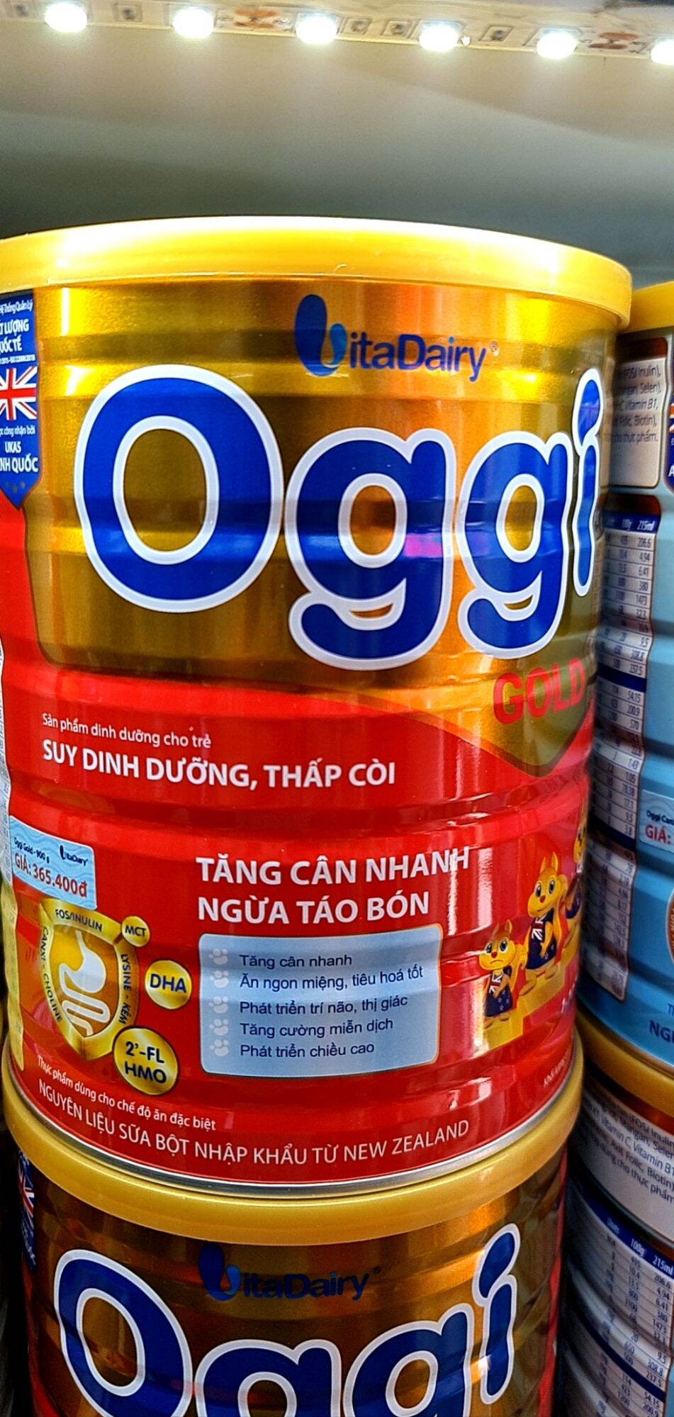 Sữa Oggi Gold 900gr cho bé hỗ trợ cân nặng (Đầy đủ mã Qr tích xu date 2026)
