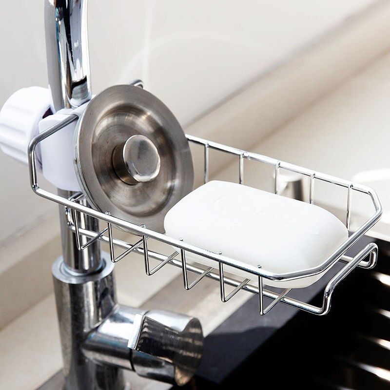 giá/kệ inox cài vòi rửa bát