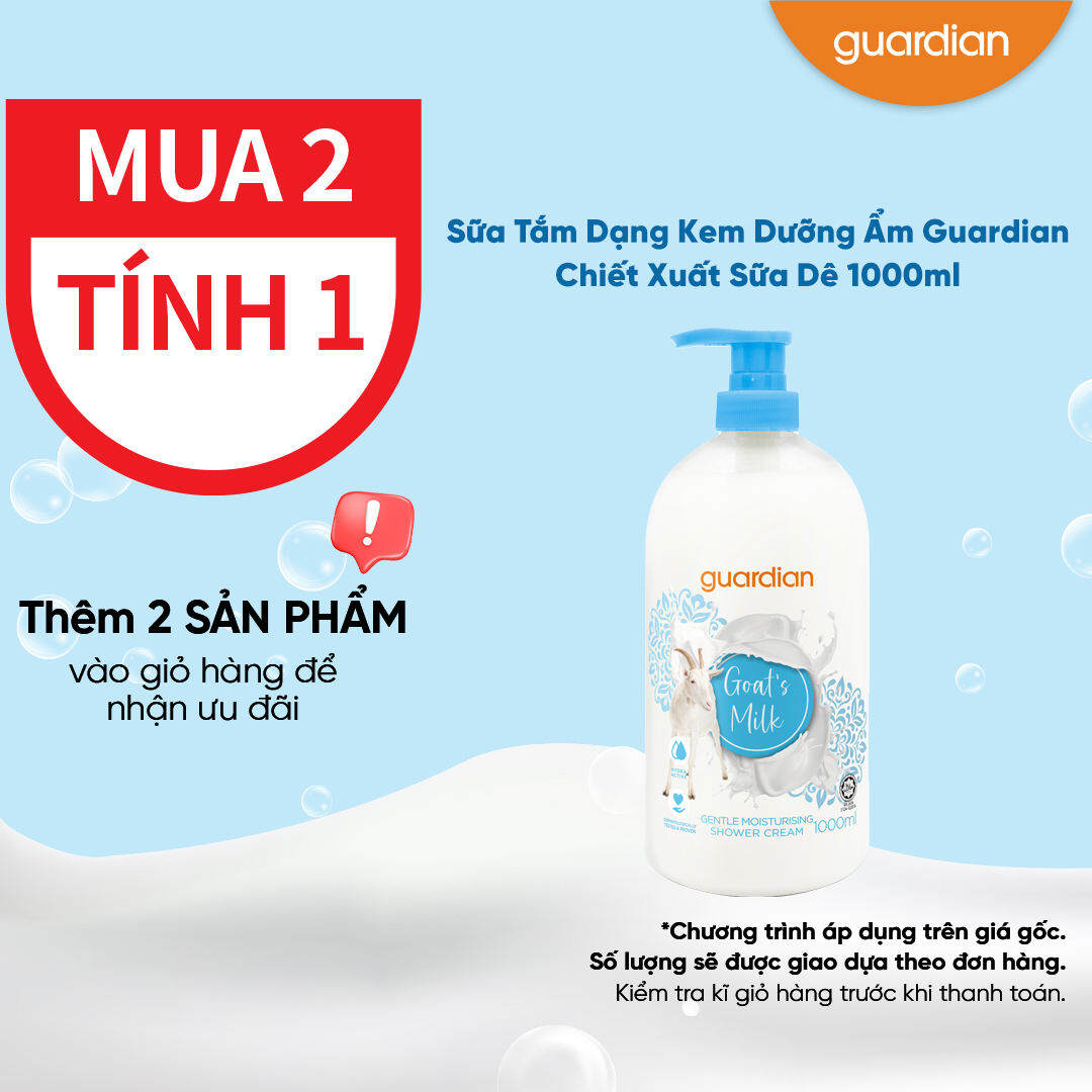 Sữa Tắm Dạng Kem Dưỡng Ẩm Guardian Essential Goat'S Milk Moisturising Shower Cream Chiết Xuất Sữa Dê 1000ml