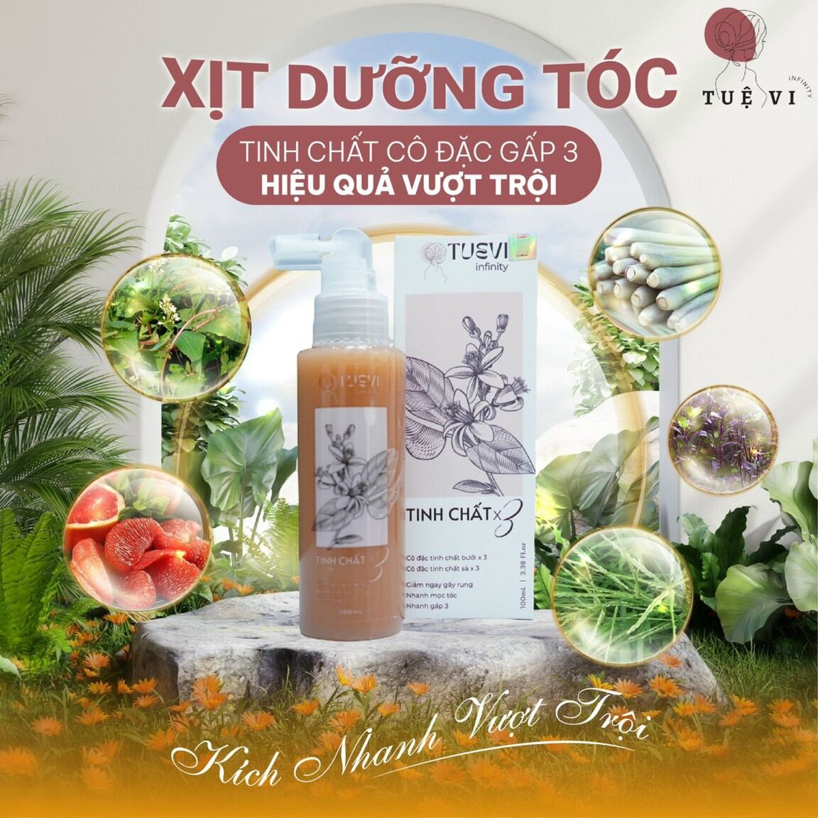Xịt dưỡng tóc x3 tuệ vi,kích mọc tóc nhanh,giảm rụng tóc