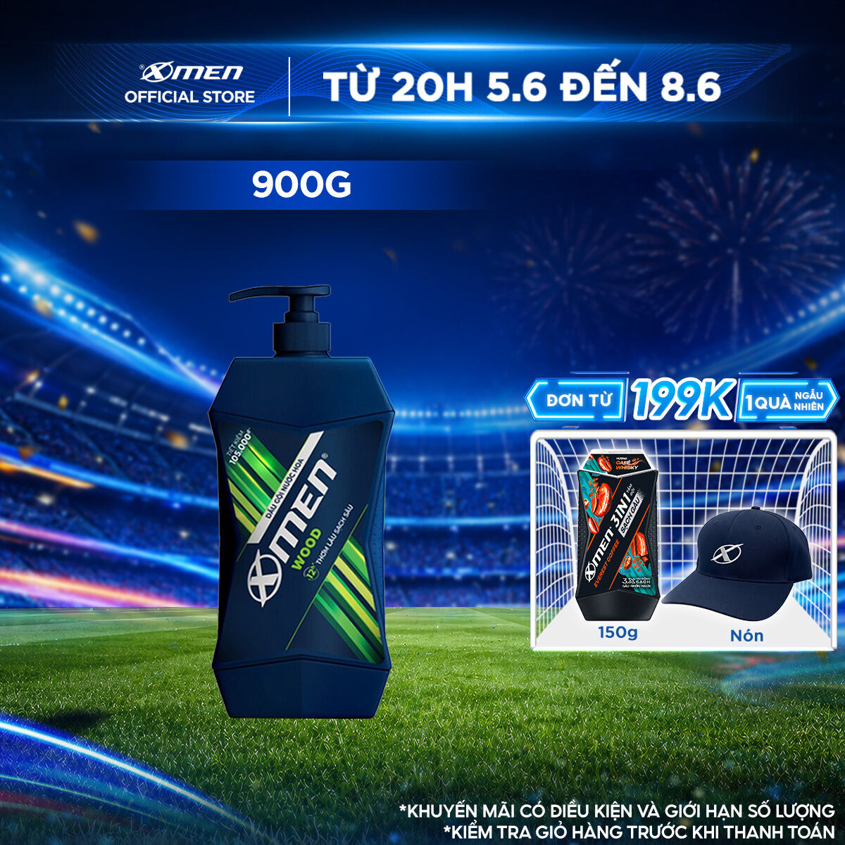 Dầu gội nước hoa X-Men Wood 900g