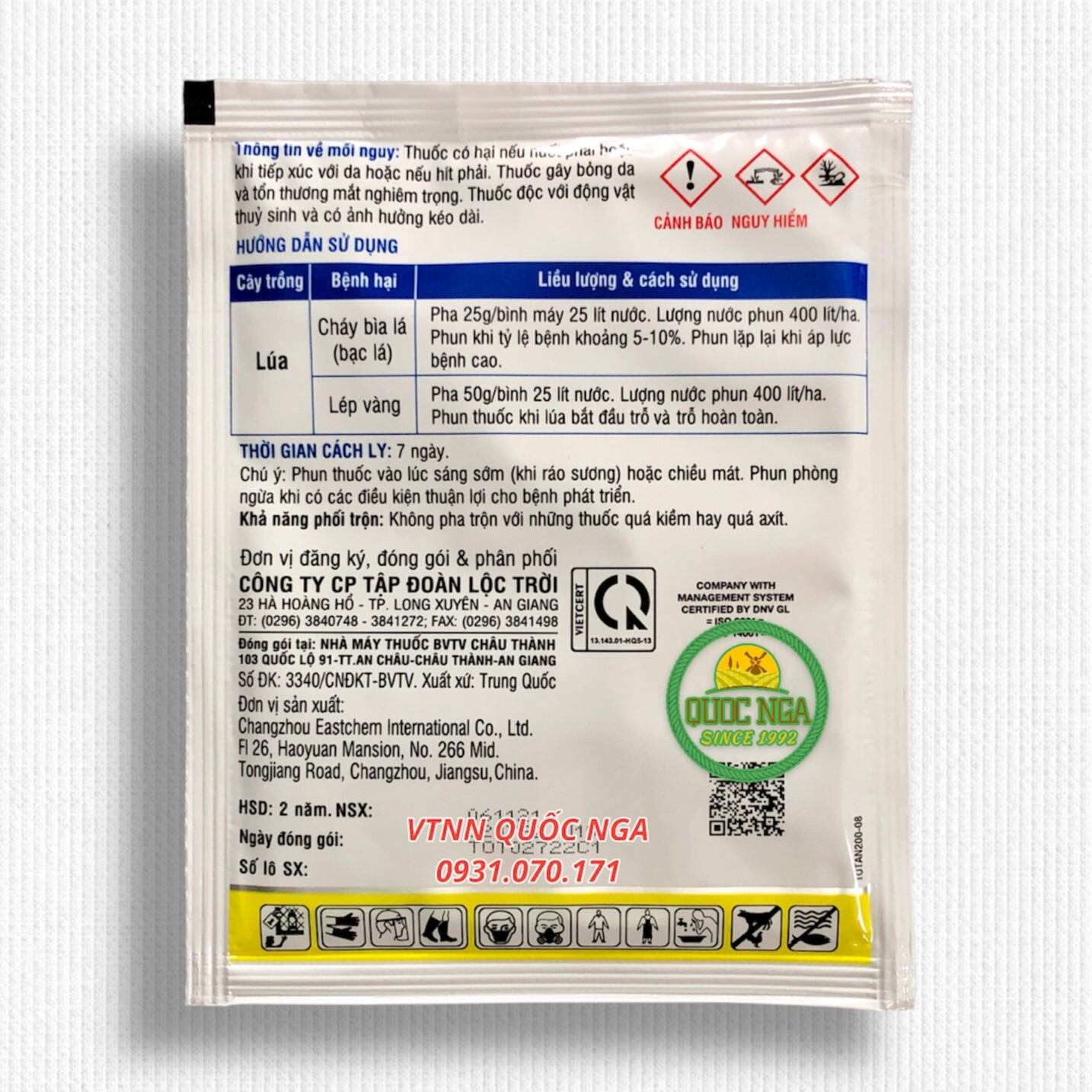 THUỐC TRỪ BỆNH DO VI KHUẨN - TOTAN 200 WP