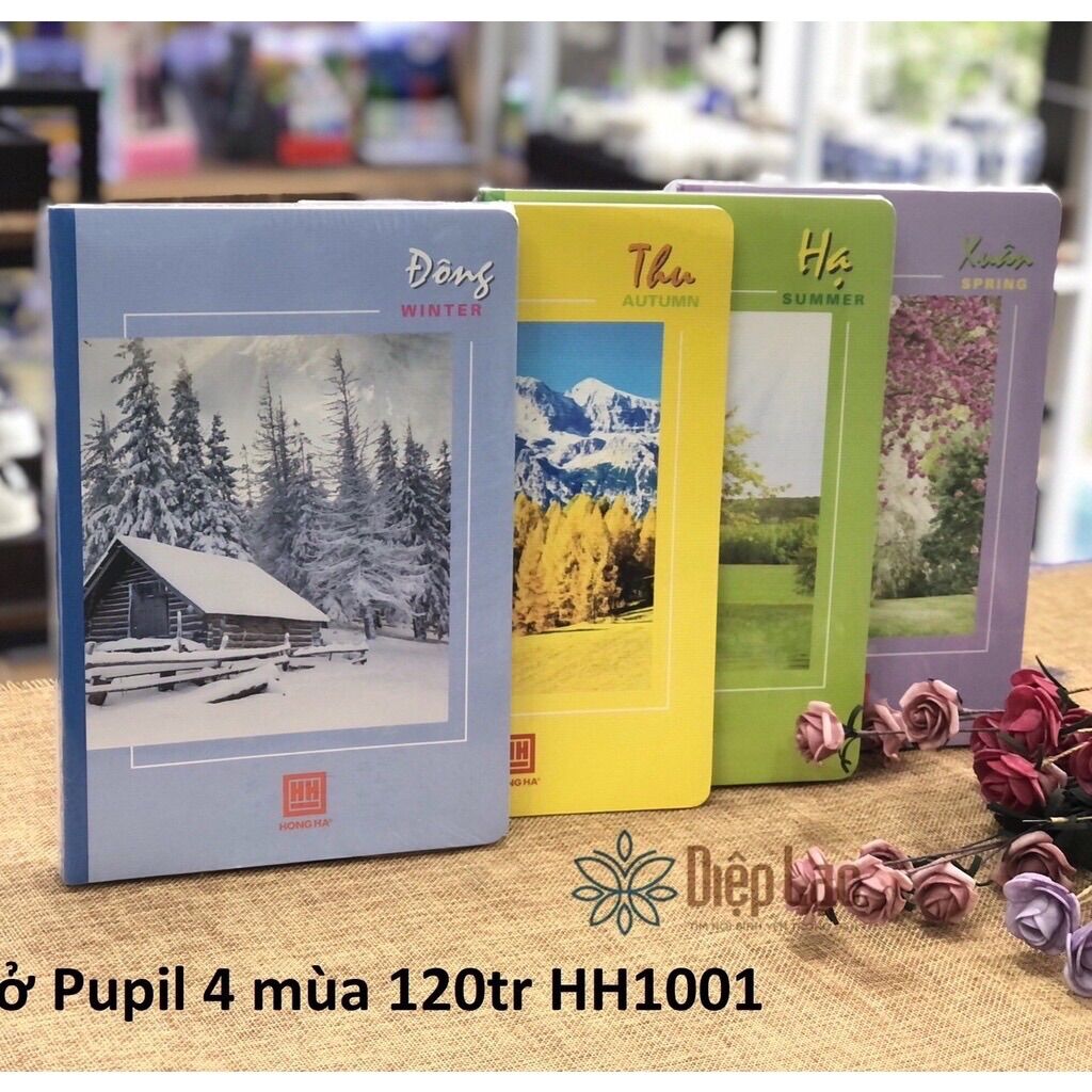 Vở kẻ ngang 120 trang bốn mùa Hồng Hà- vở dùng cho học sinh cấp 2
