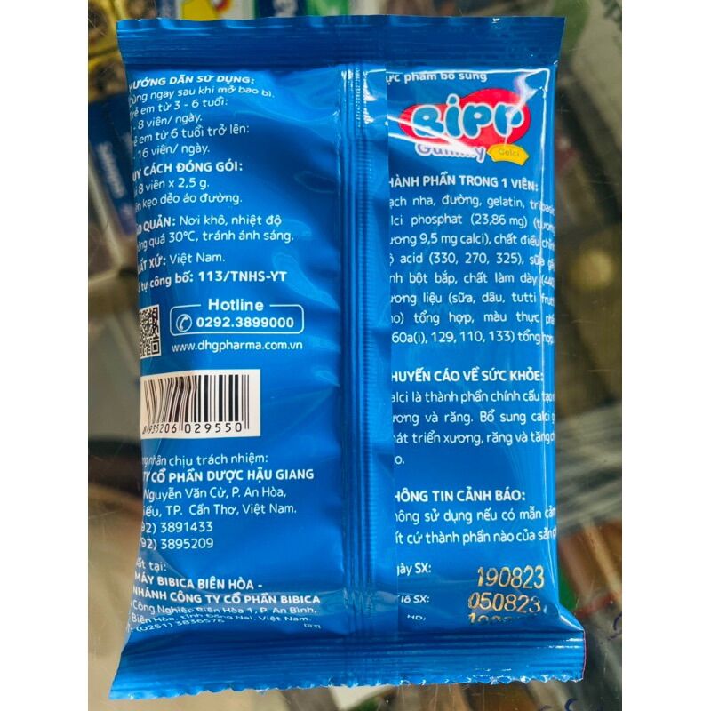 Kẹo dẻo Bipp áo đường gói 20g
