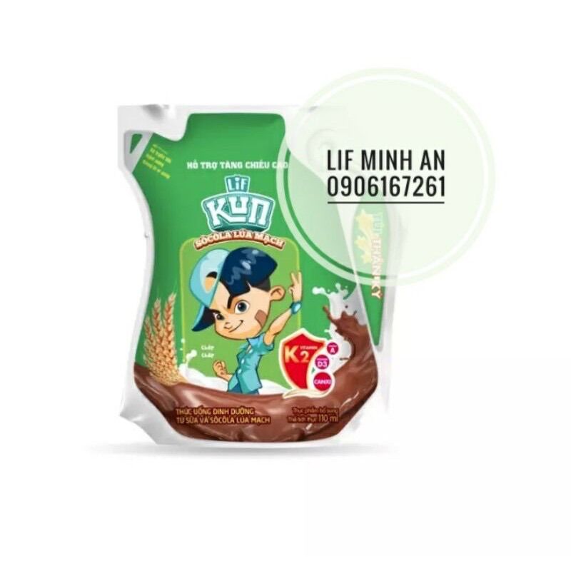 Kun cao lớn vị socola thùng 110ml x 24 hộp