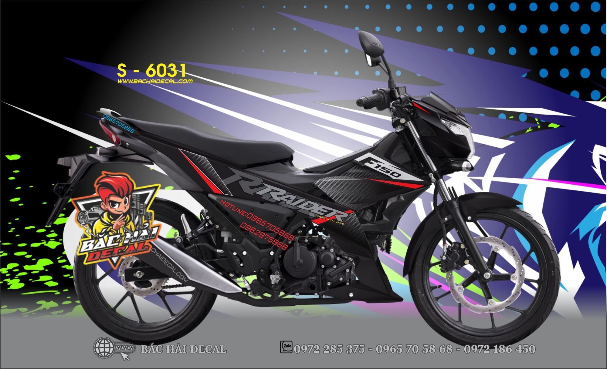 Tem trùm xe raider và satria