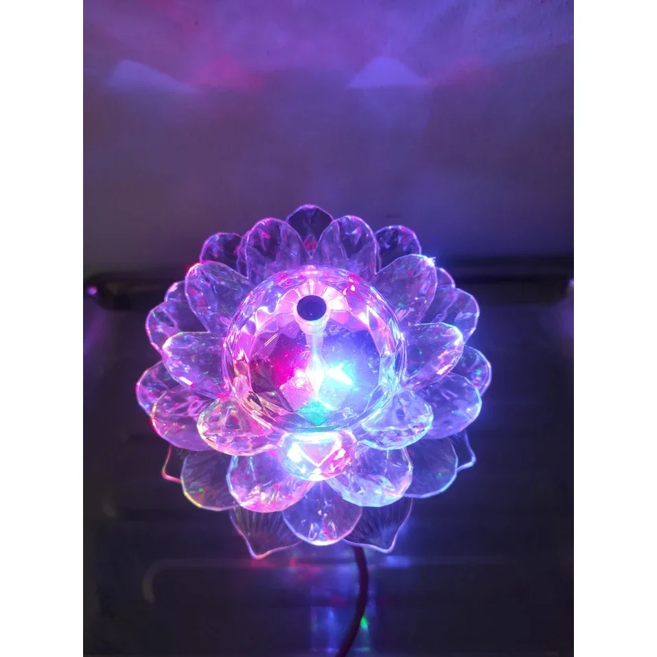 1 CÁI ĐÈN LED HOA SEN XOAY 7 MÀU ( BÔNG SEN )