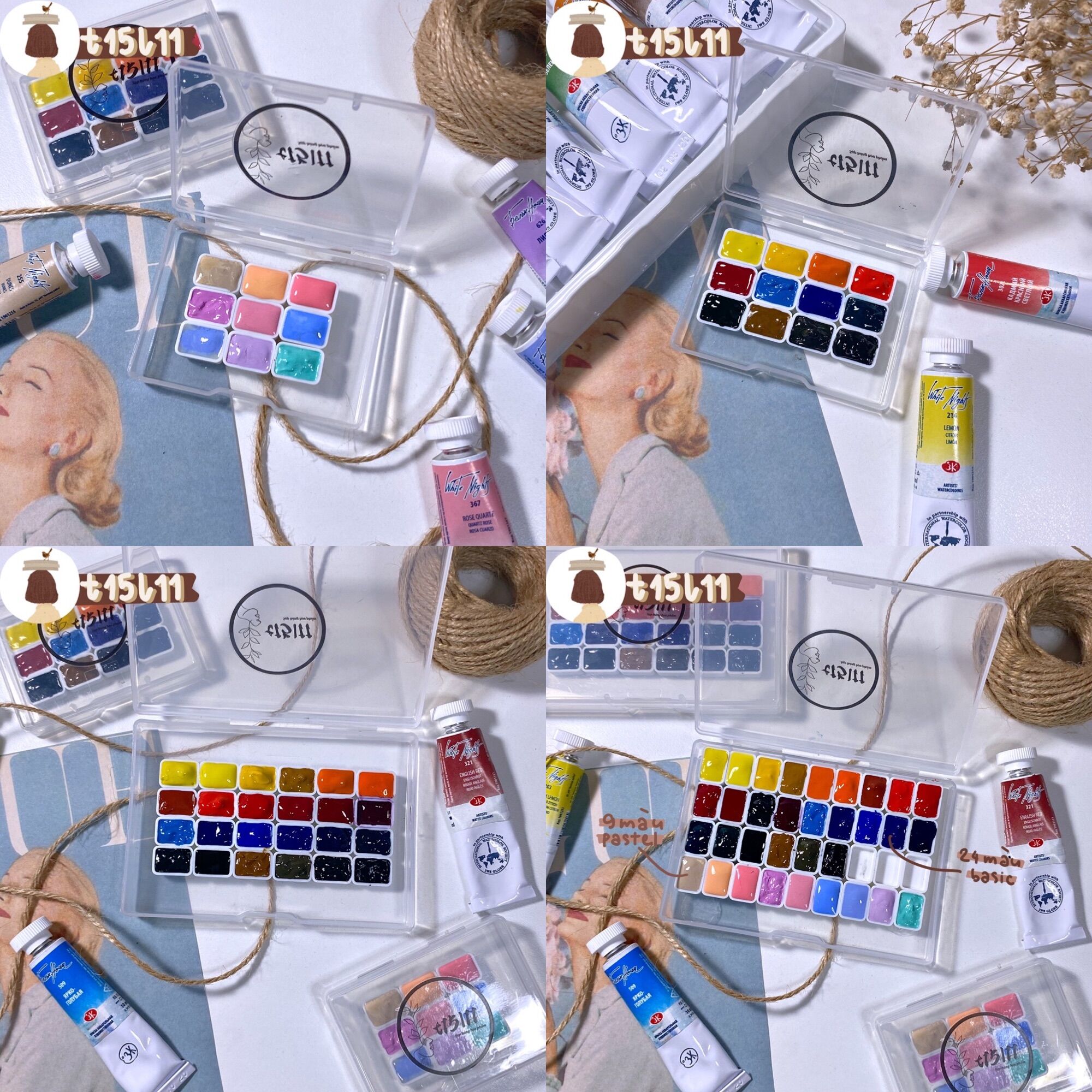 Màu nước white nights pocket hạng hoạ sĩ 12/24/33 màu