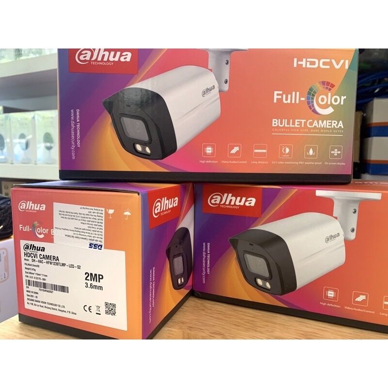 Camera hdcvi 2mp full color dh-hac-hfw1239tlmp-led-s2