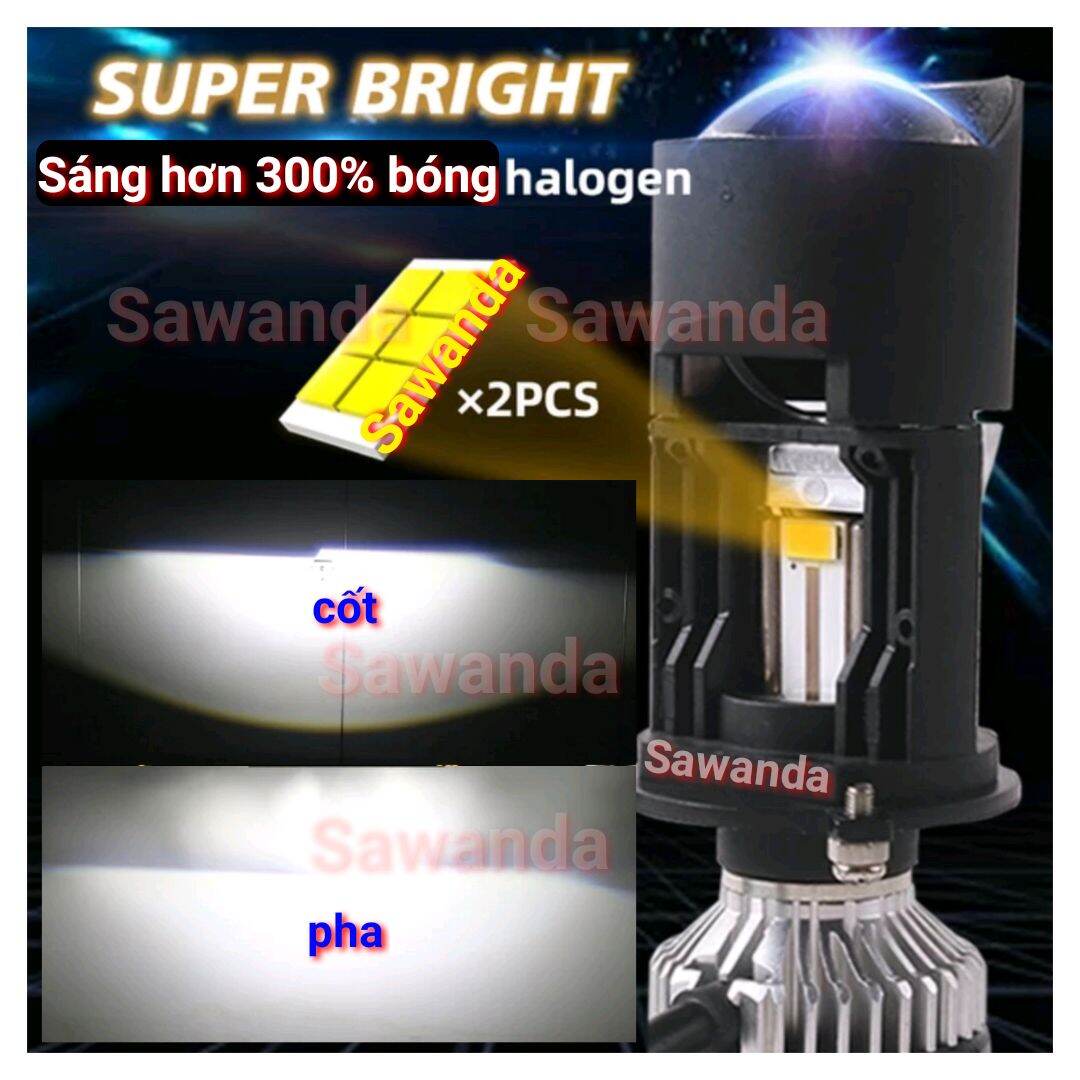 Bóng đèn Bi cầu cắt sáng chống chói T8 Gold laser 70W P6 Plus 65W G63 Black  cho xe máy Ôtô chân cài H4 giá 1 bóng