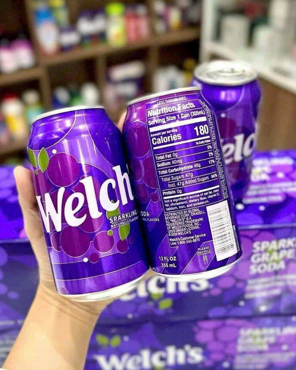 Nước ngọt Welch Nho Mỹ - thùng 12 lon
