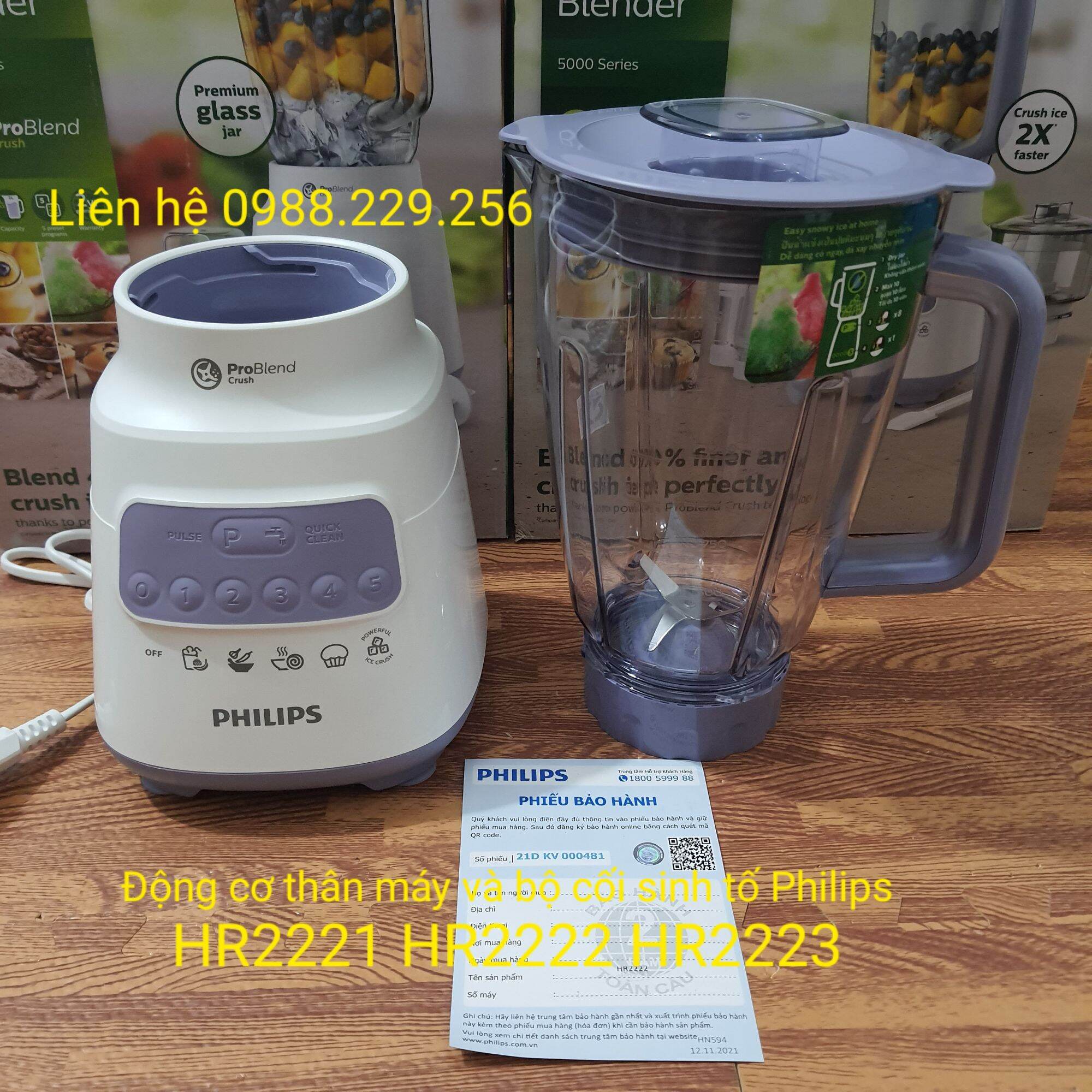 Máy xay Philips (thân máy và bộ cối sinh tố) HR2221 HR2222 HR2223
