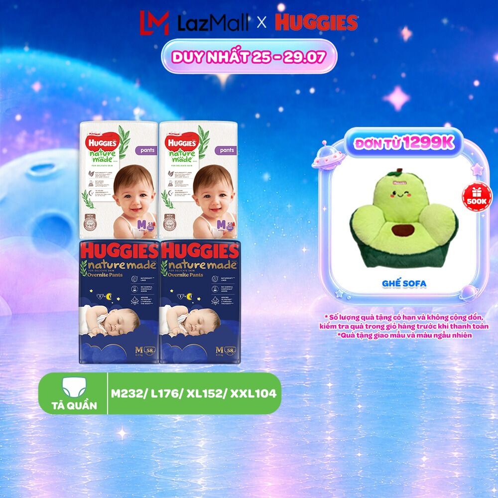 Combo 4 Tã quần Ngày Đêm Naturemade Platinum + Naturemade ban đêm M58/L44/XL38/XXL26