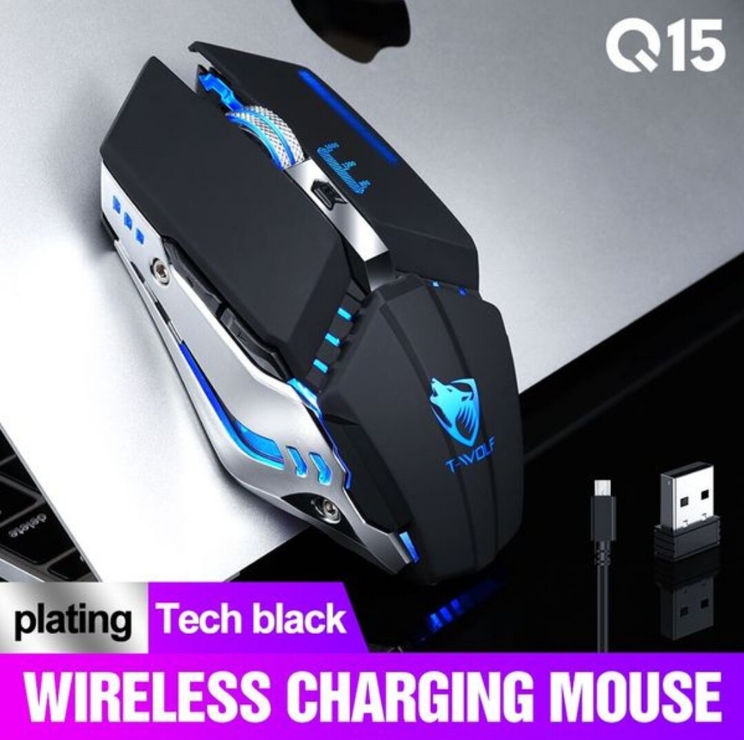 Chuột máy tính không dây t-wolf q15 gaming mouse, hàng chính hãng, bảo hành 6 tháng