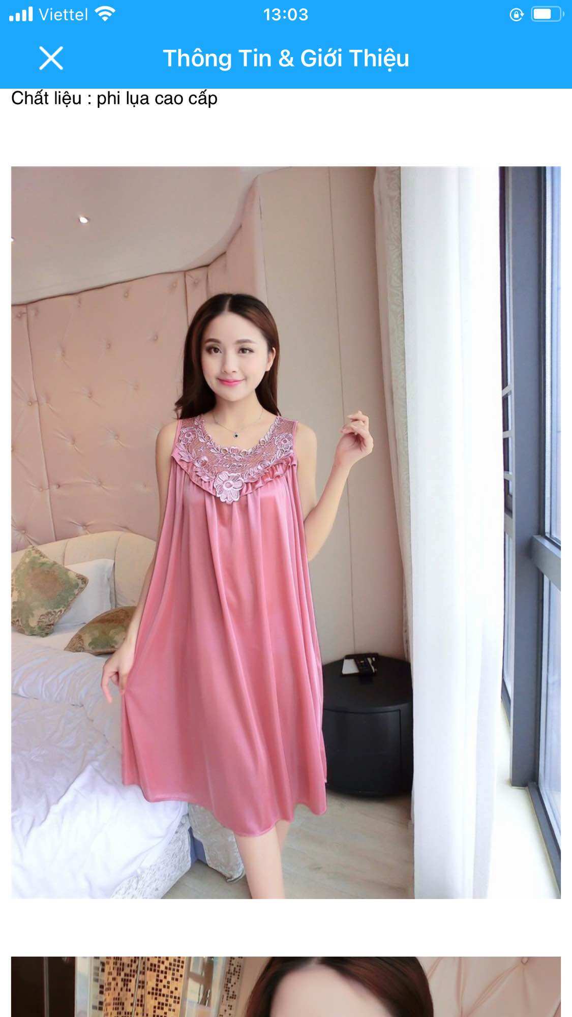 Dầm ngủ lụa phối ren xinh xắn