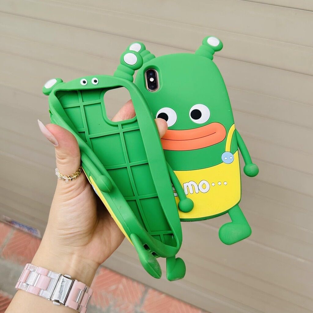 Ốp Iphone - Ốp Sâu xanh emo miệng rộng cute từ Iphone 6 đến Iphone 14 Pro max