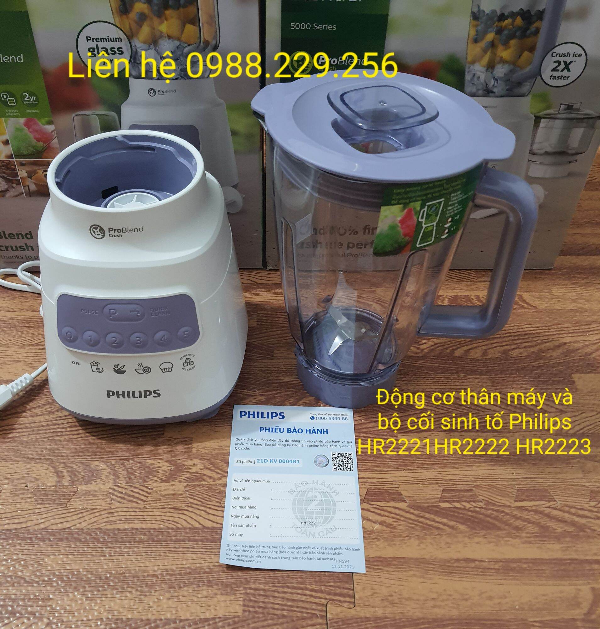 Máy xay Philips (thân máy và bộ cối sinh tố) HR2221 HR2222 HR2223