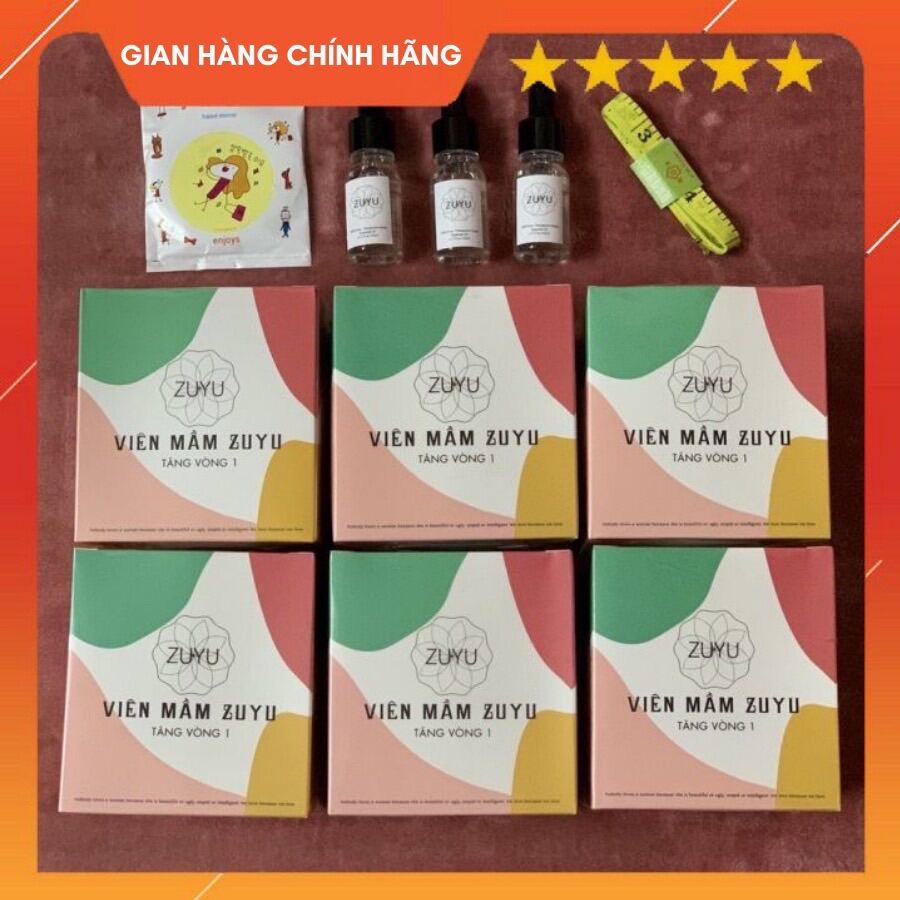 1 Liệu Trình  Combo 6 Hộp ZuYu Viên Mầm Tăng vòng 1 + Tặng Kèm Serum