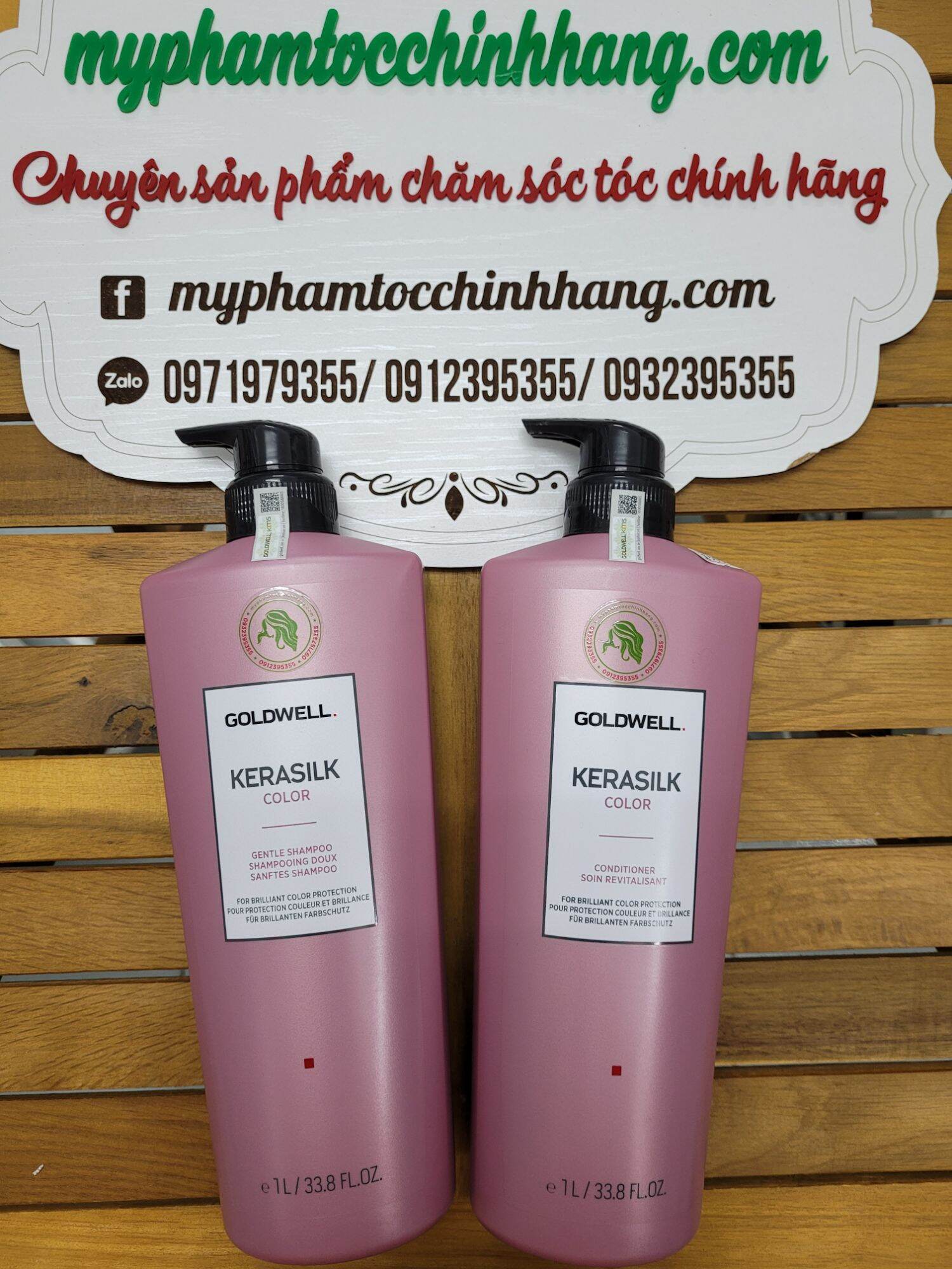 Dầu gội xả bảo vệ màu nhuộm goldwell kerasilk color 1000ml