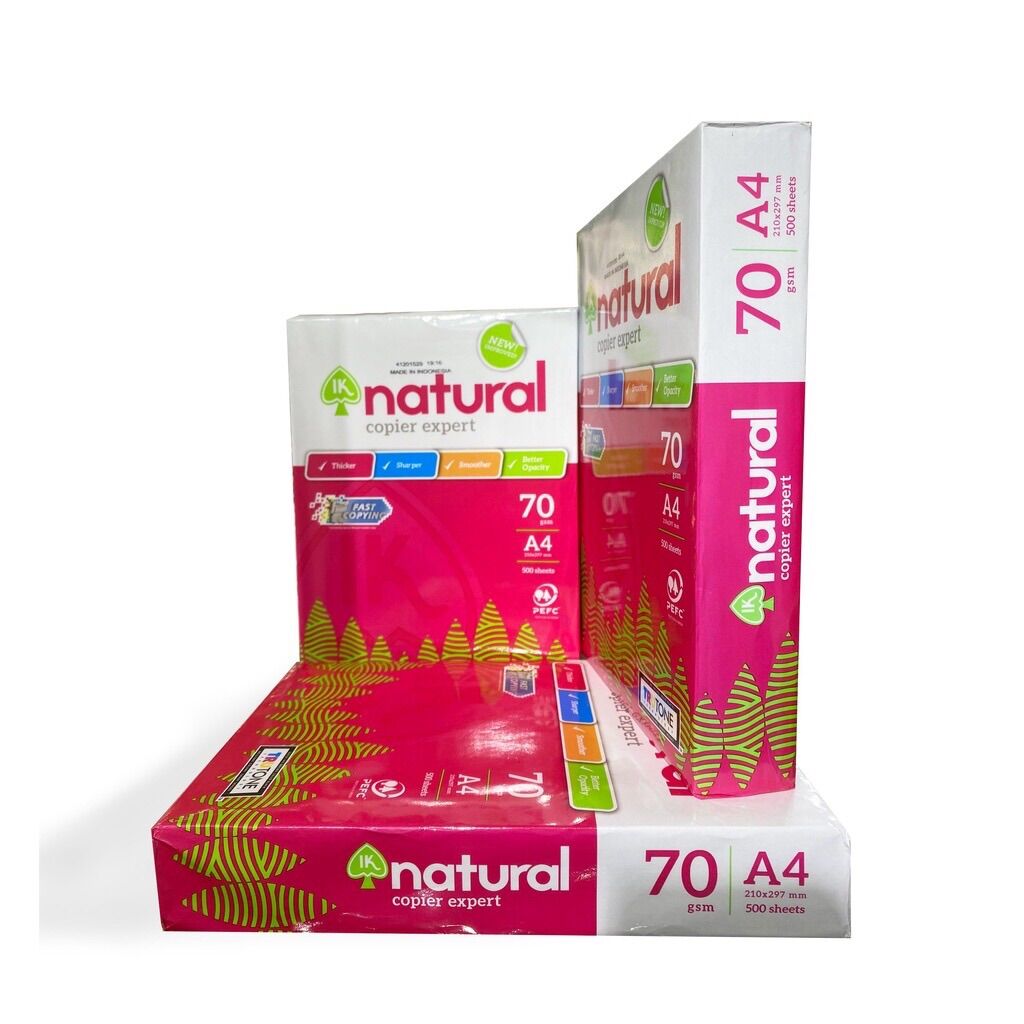 Giấy A4 Natural định lượng 70gsm( đủ 500tờ/ram)