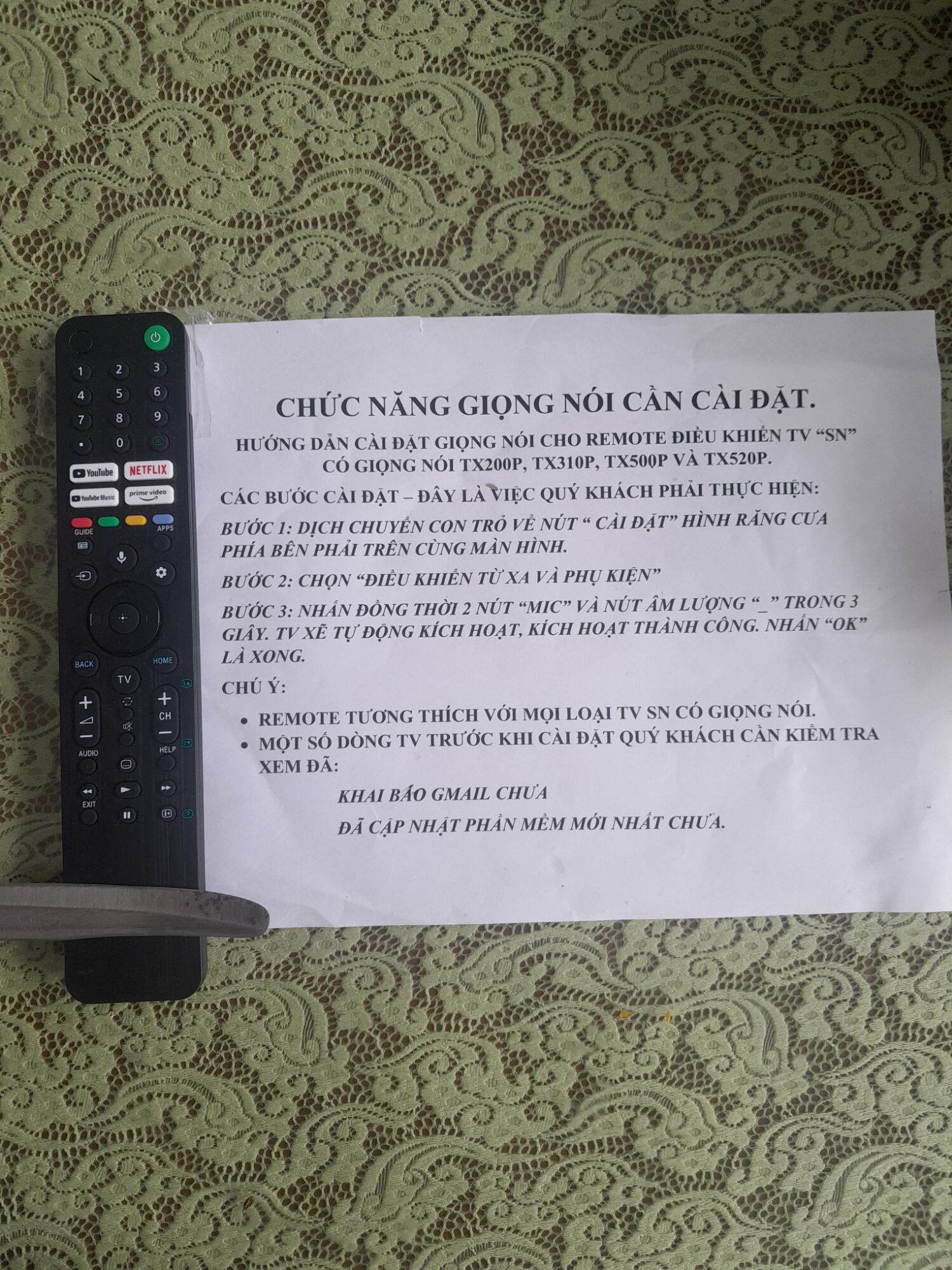 Remote điều khiển tivi SONY có giọng nói