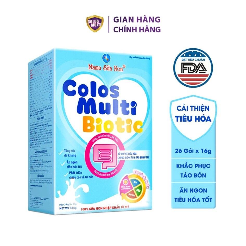 Sữa non Colosmulti Biotic dành cho trẻ táo bón và tiêu hóa kém hộp 26 gói x 16g thumbnail
