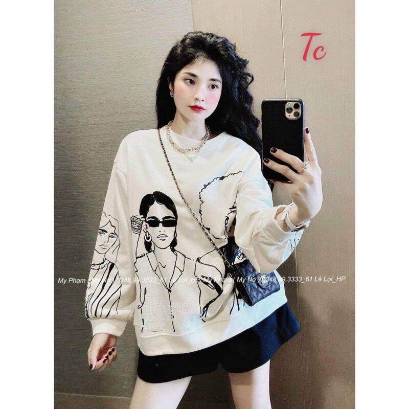 Áo sweater in hình người cực hót chất nỉ nhẹ nhàng