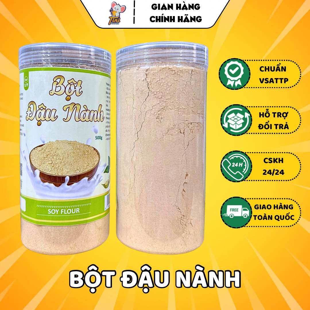 Bột Đậu Nành Rang Nguyên Chất Uống Liền - Lon 500G