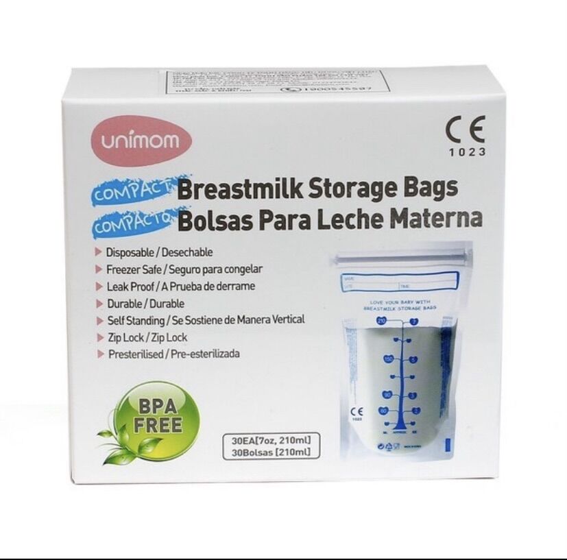 Túi trữ sữa Unimom Compact không BPA 210ml
