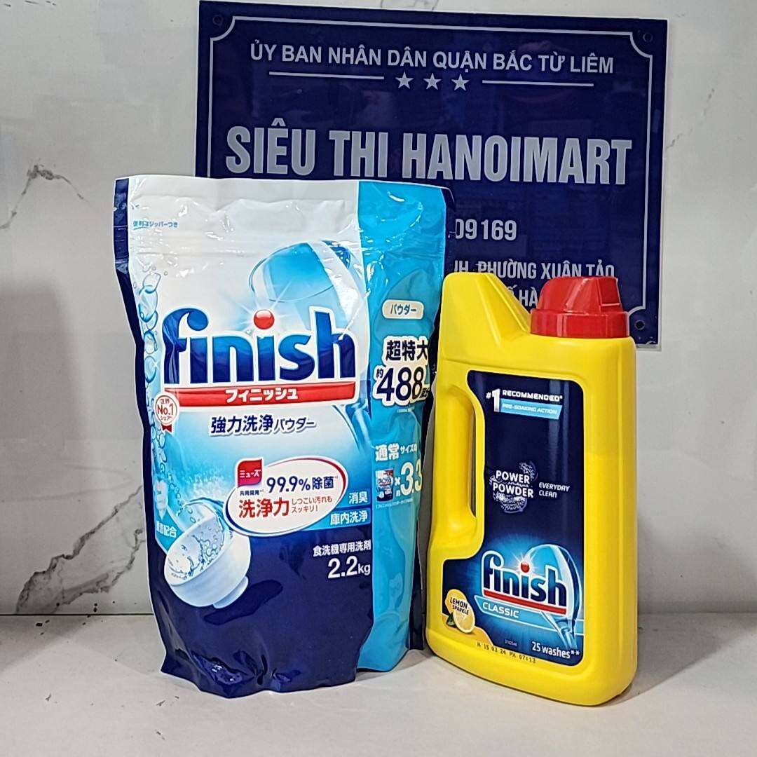 Bột Rửa Bát Finish 2Kg Hàng Mới hoặc bột finish 2.2kg Sử Dụng Cho Máy Rửa Bát Sản Xuất Eu nhật hoặc muối finish 1.5kg