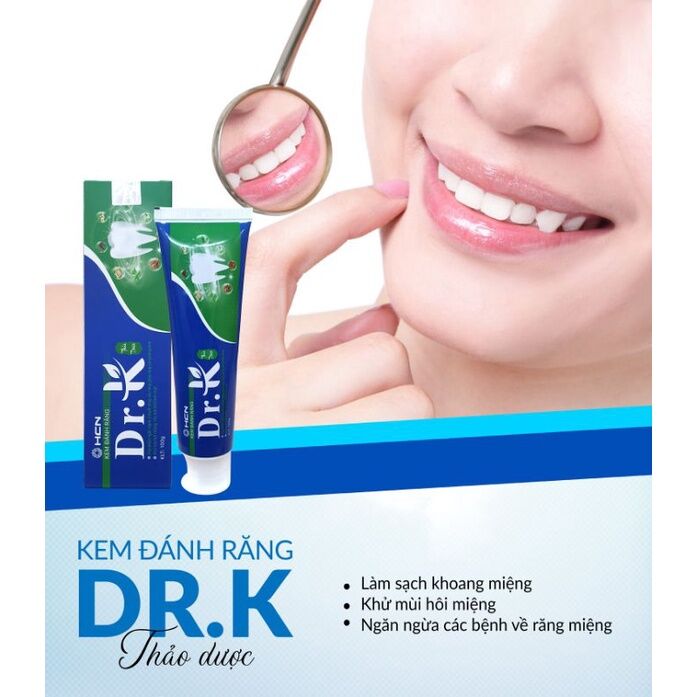 Kem Đánh răng thảo Dược DR.K 100g giúp trắng răng ngừa sâu răng thơm miệnv