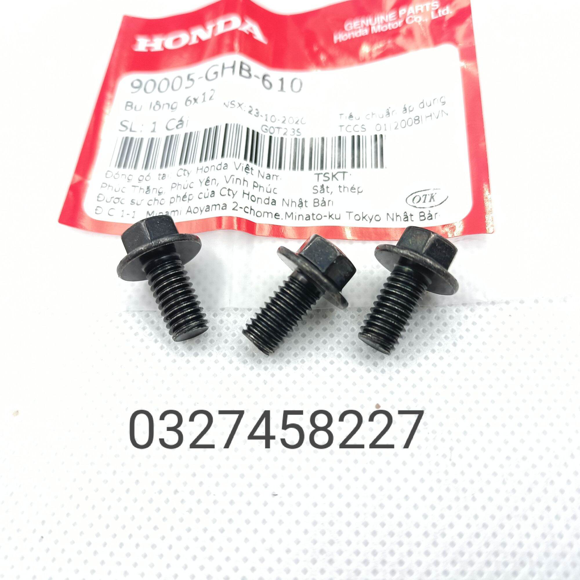 3 ốc bắt nắp nhựa nồi xe WAVE, FUTURE 2, NEO, X 125...zin bulong 6x12