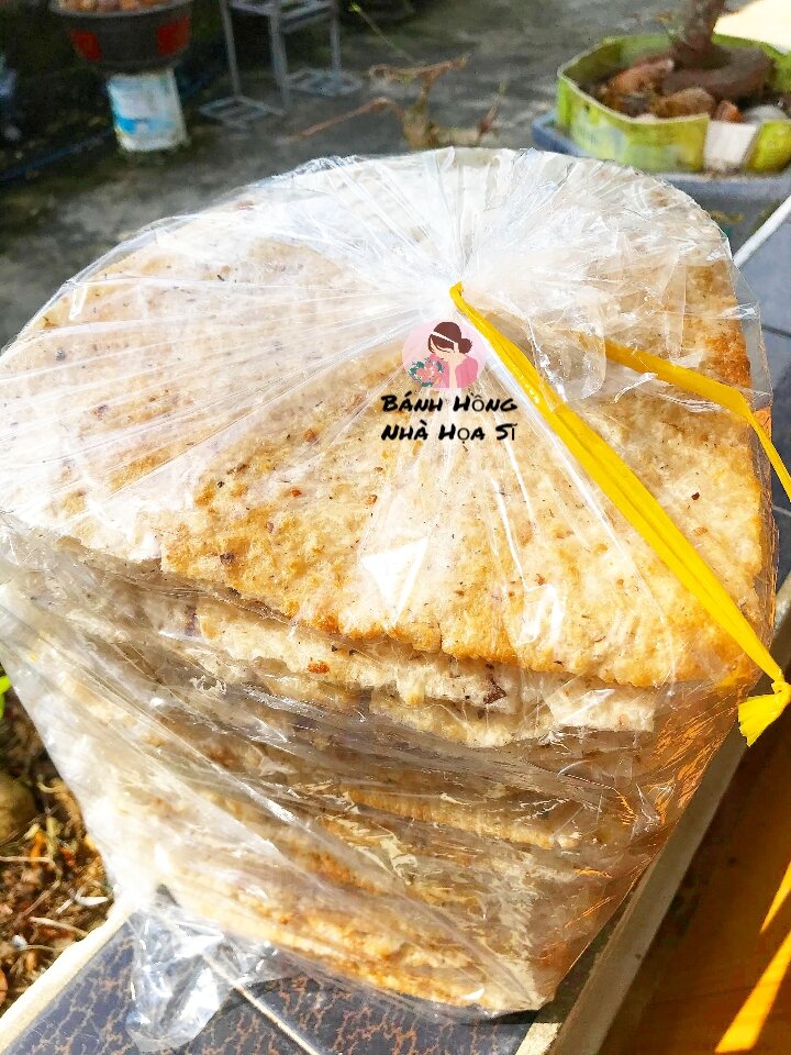 Bánh tráng nước dừa nướng sẳn bịch 4 cái tam giác