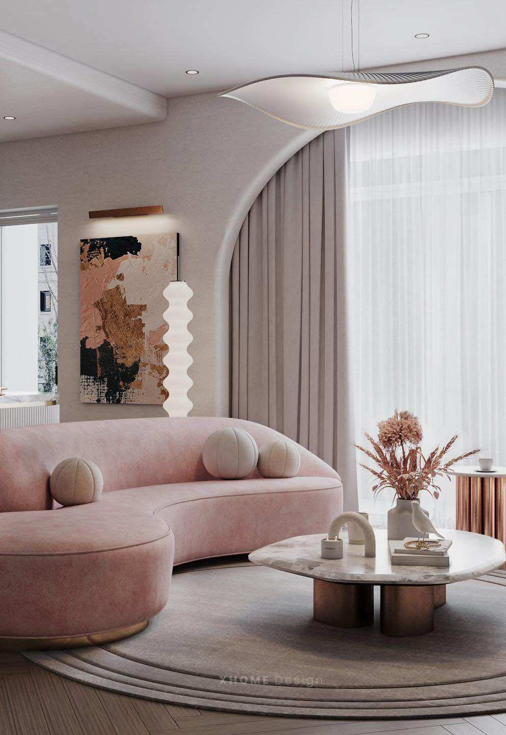 Sofa Băng Cong Vải Lông Cừu cao cấp