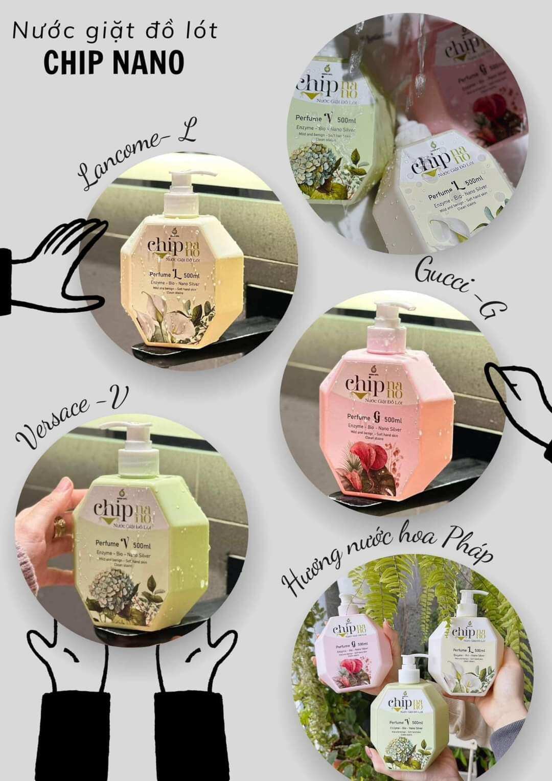 Nước giặt đồ lót Chip Nano 500ml