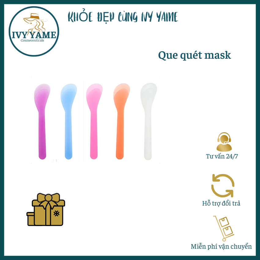 Muỗng Que quét mask, múc bột kem body, kem face
