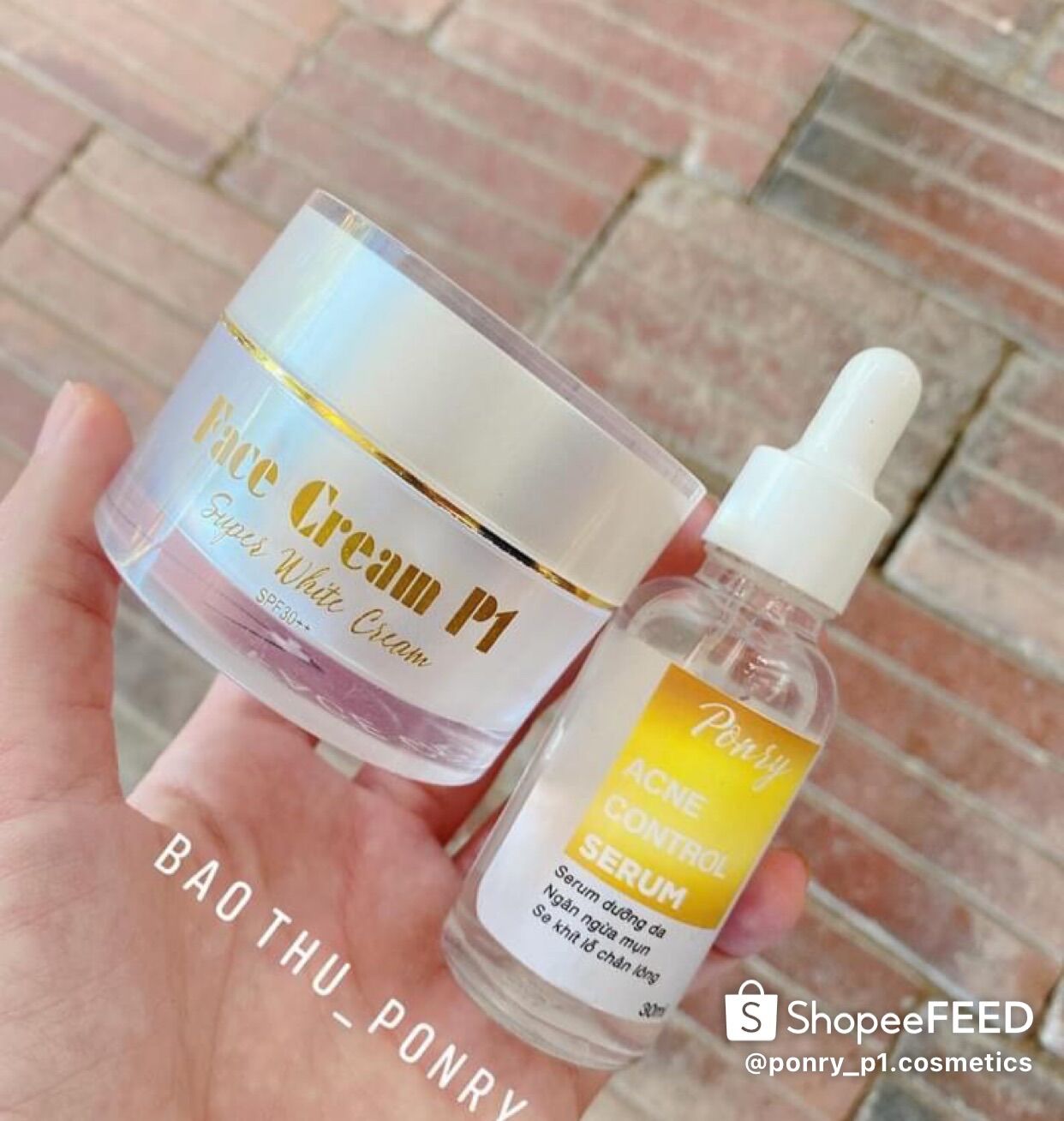 Combo p1 ponry serum ha và kem face 5gr